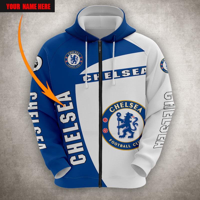 Chelsea Fc Custom Name Zip Up Hoodie