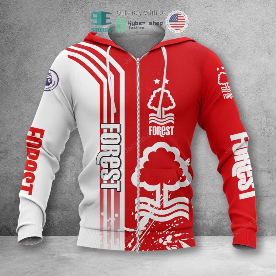 Nottingham Forest Fc Logo Edition Zip Up Hoodie For Fans