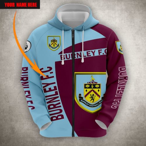 Burnley Fc Custom Name Zip Up Hoodie