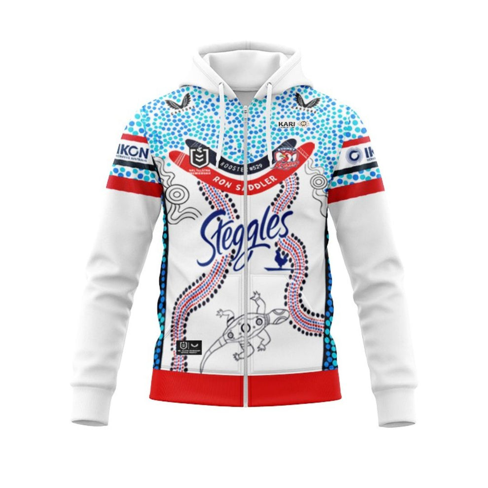 Nrl Sydney Roosters Custom Name Number Indigenous Jersey Zip Up Hoodie