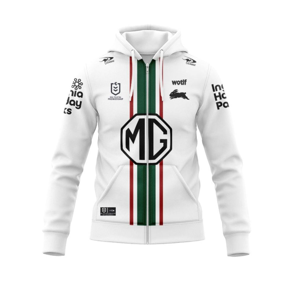 Nrl South Sydney Rabbitohs Custom Name Number Alternate Jersey Zip Up Hoodie
