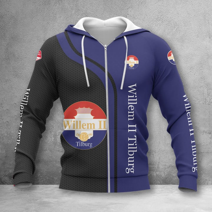 Willem Ii Black Navy Zip Up Hoodie For Men Women Fans