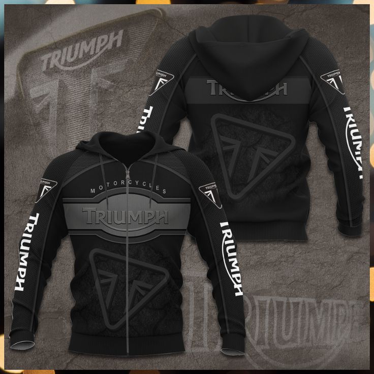 Triumph Motorcycles Dark Style Zip Up Hoodie