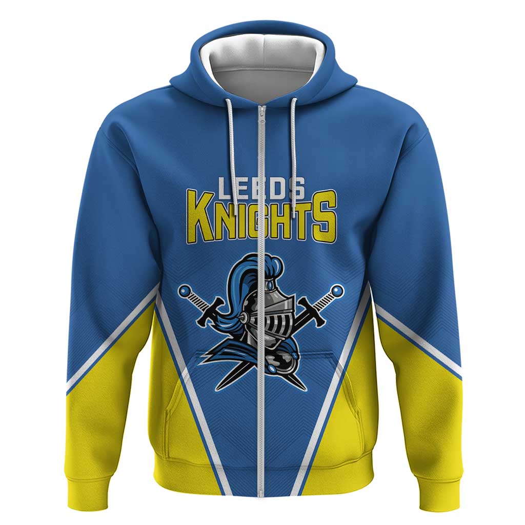 Custom West Knights Of Yorkshire Zip Hoodie Skate Hard Hit Harder Blue Version