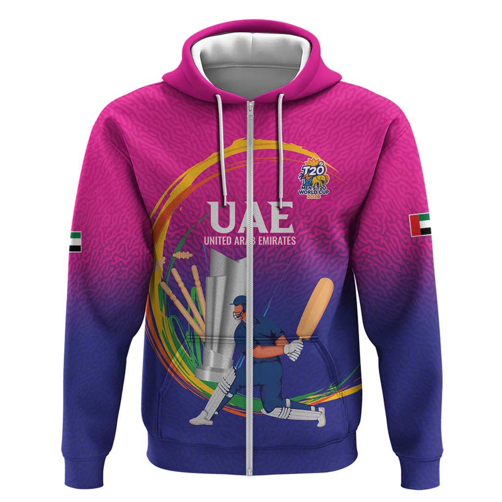 Custom Cricket Uae East Asia-Pacific Zip Hoodie United Arab Emirates Champions Pride