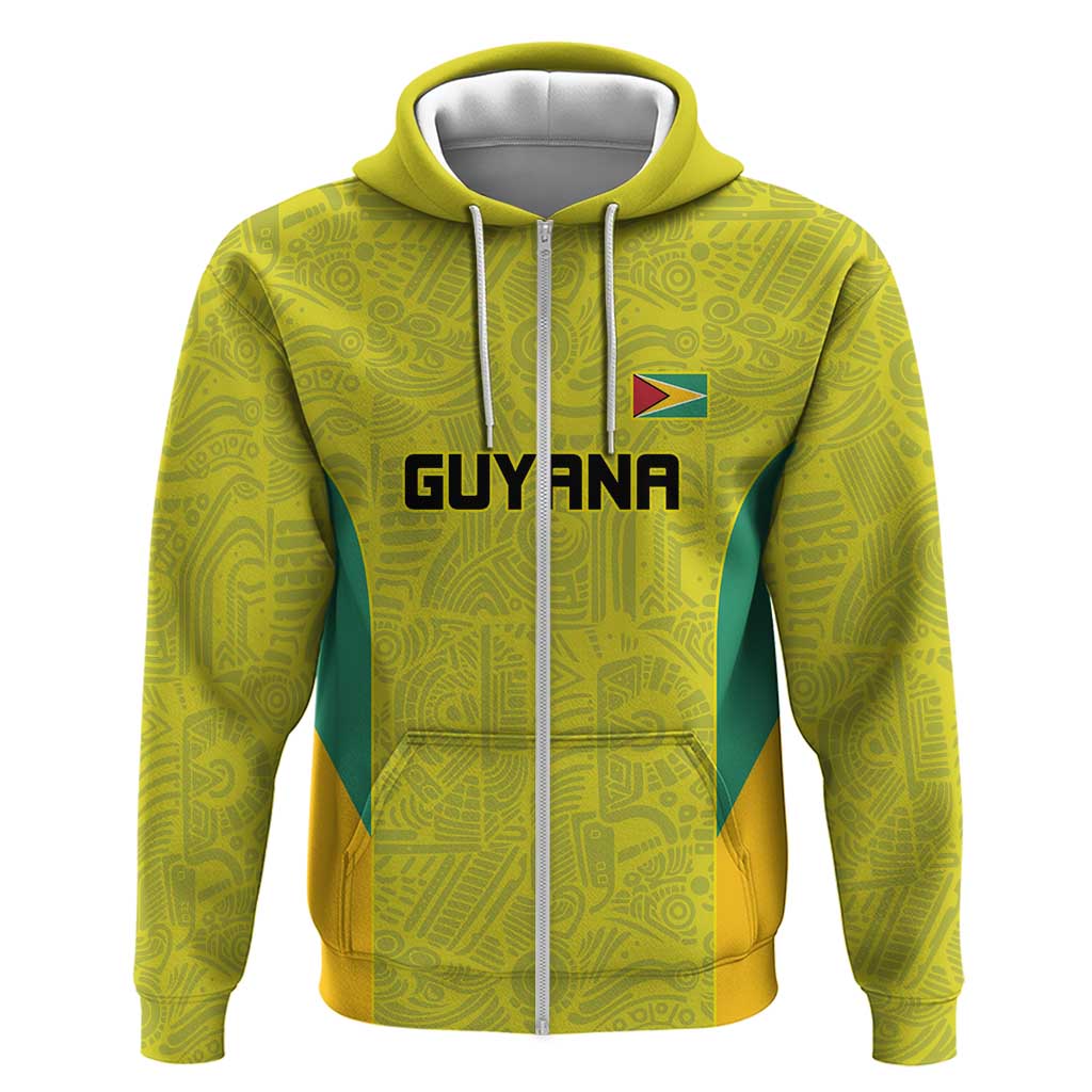 Golden Jaguars Football Custom Zip Hoodie Proud Of Guyana