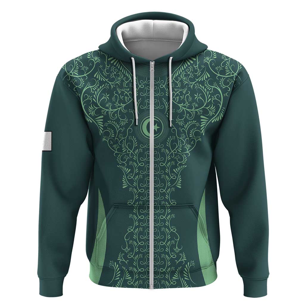 Custom Algeria Football Zip Hoodie Come On Greens