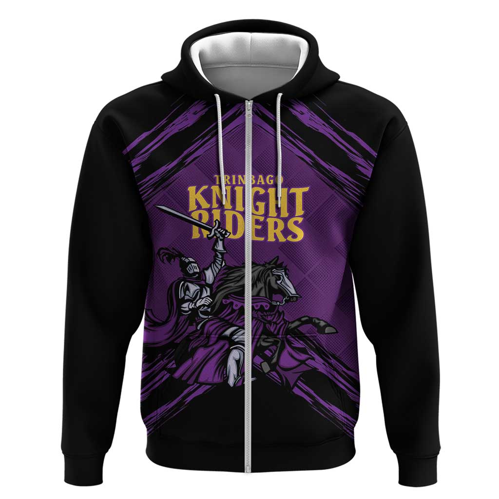 Custom Caribbean Cricket Trinidad And Tobago Cricket Zip Hoodie Tkr Champions 2025 Purple Edition