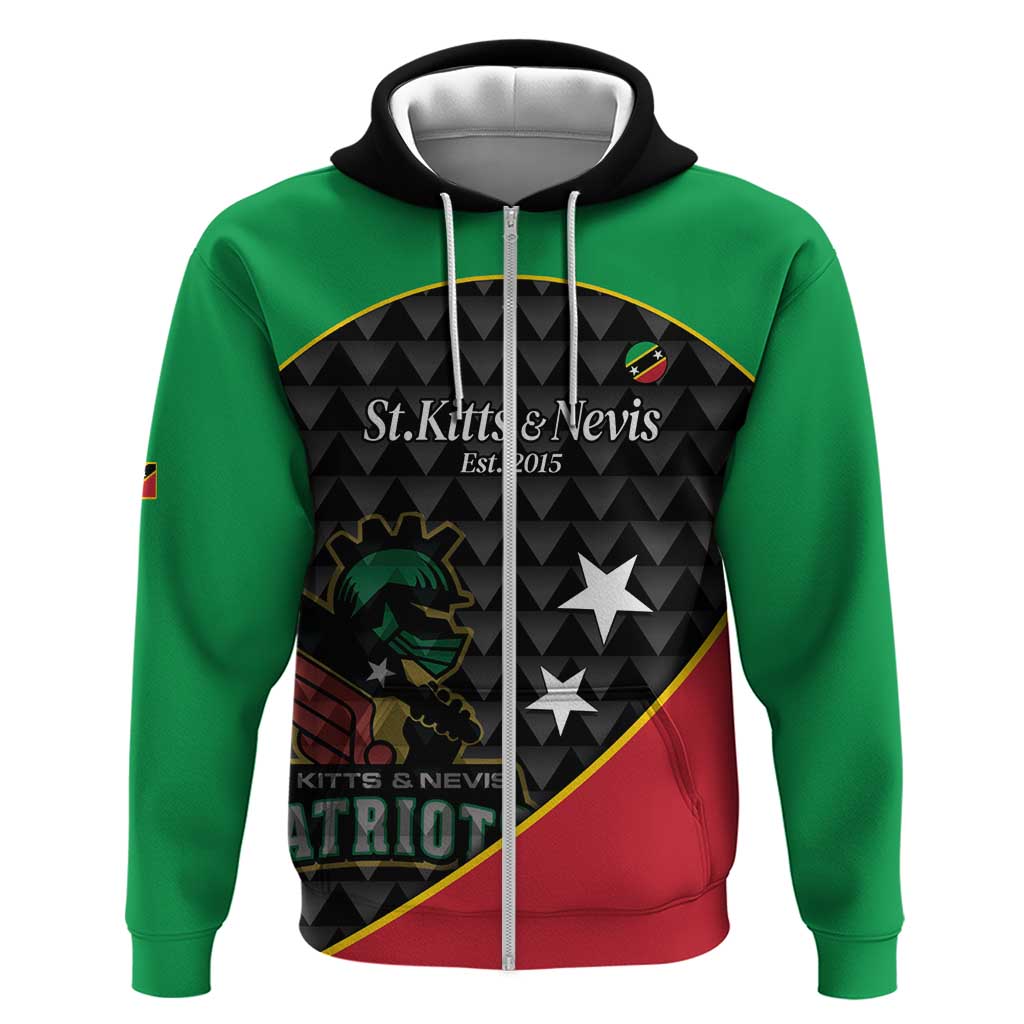 St Kitts And Nevis Cricket Custom Zip Hoodie 10Th Anniversary Go Champions Patriots