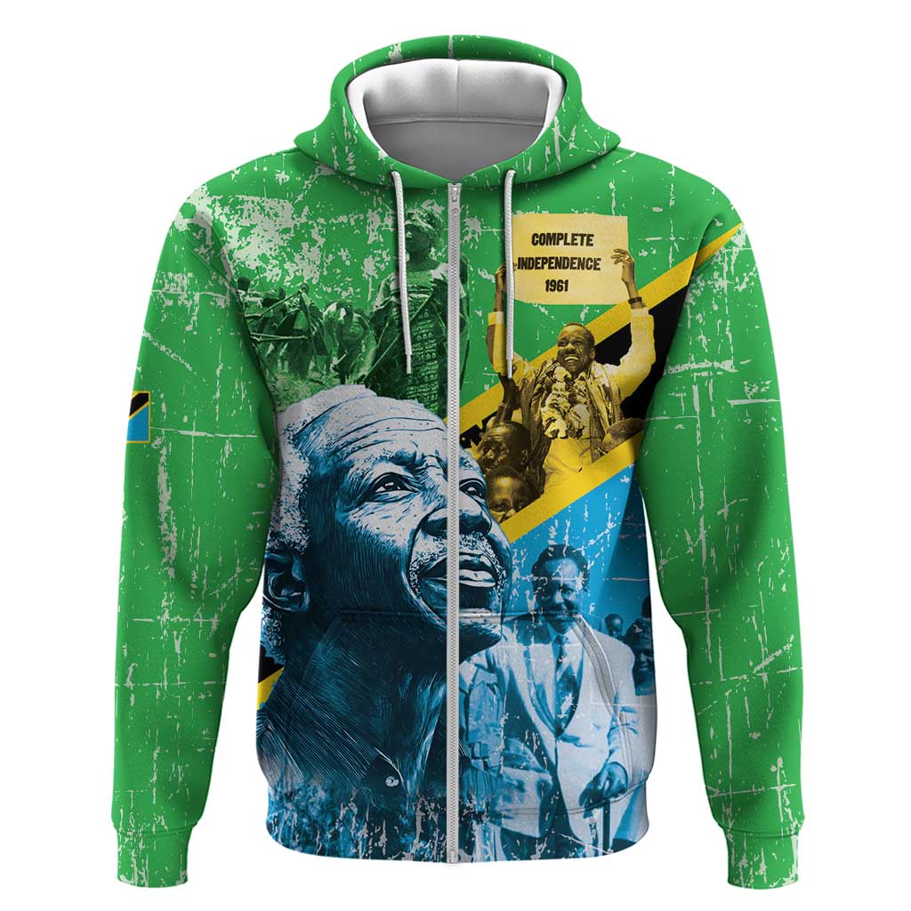 Happy Tanzania Nyerere Day Zip Hoodie One Nation - One People