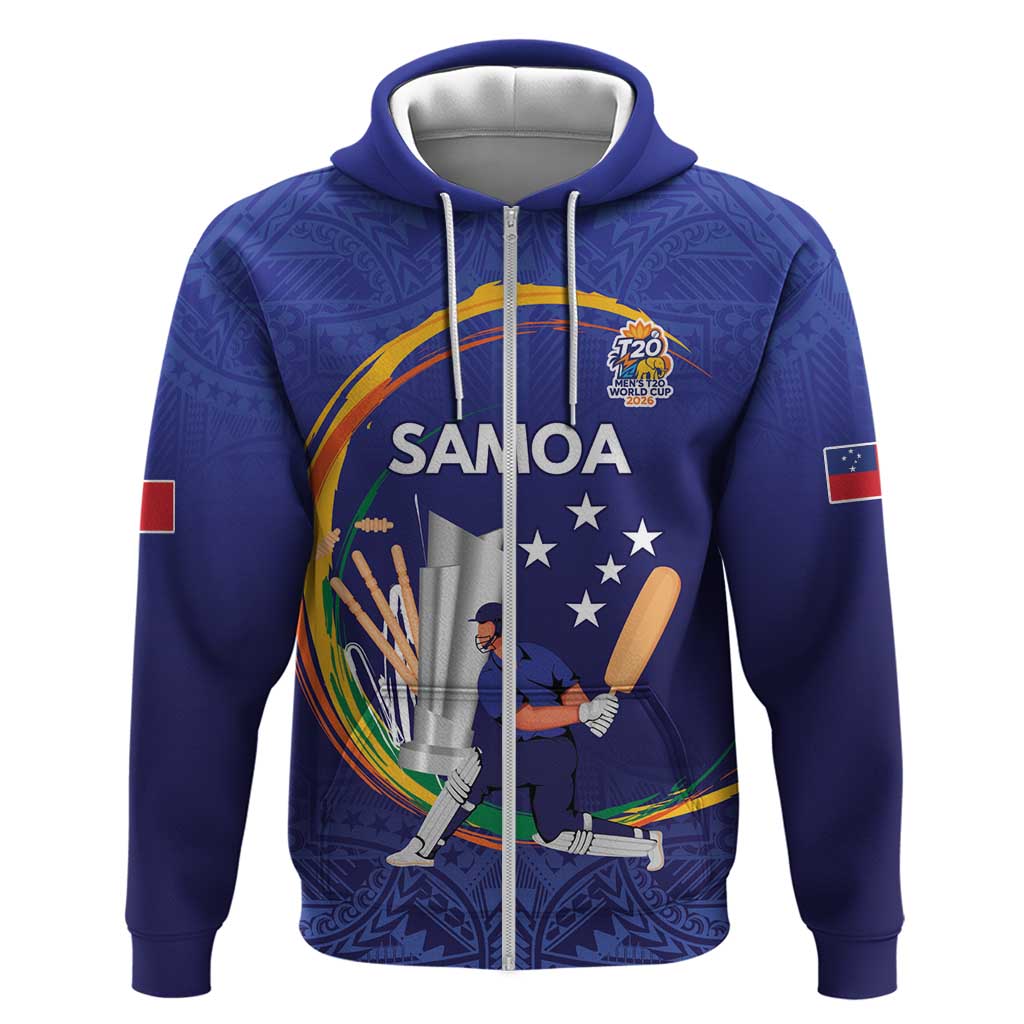 Custom Cricket Samoa East Asia-Pacific Zip Hoodie Samoa Storming The Limits