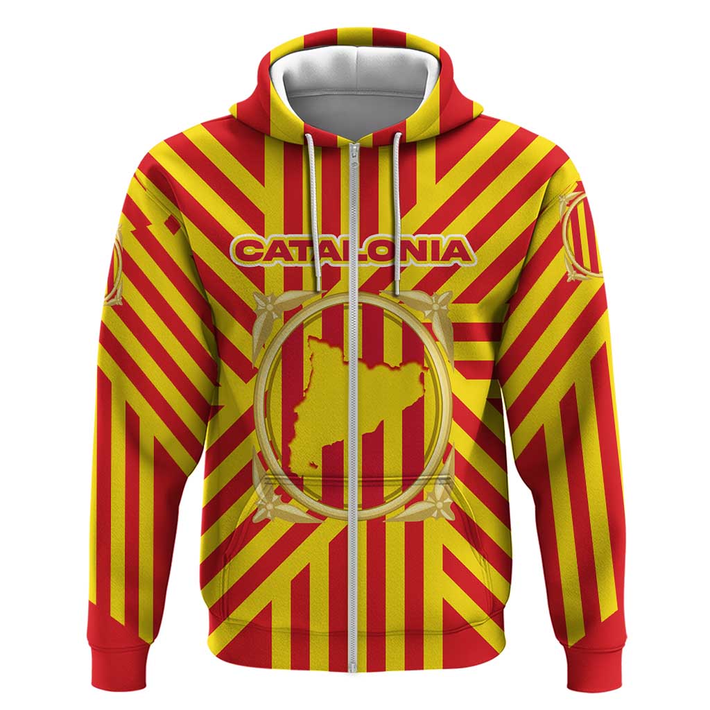 Catalonia Flag Zip Hoodie Autonomous Community Of Spain