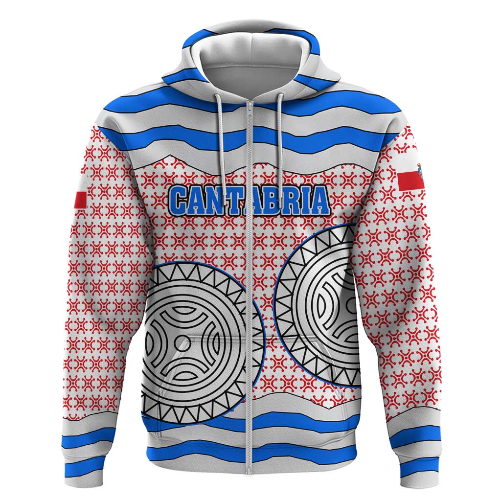 Cantabria Flag Zip Hoodie Autonomous Community Of Spain
