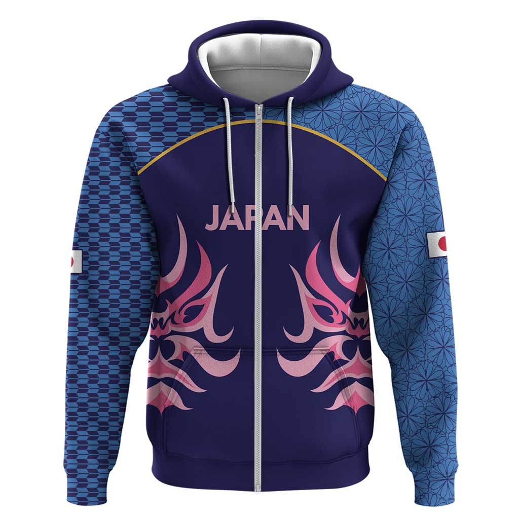 Twenty20 Japan Cricket Custom Zip Hoodie Retro Blue Version
