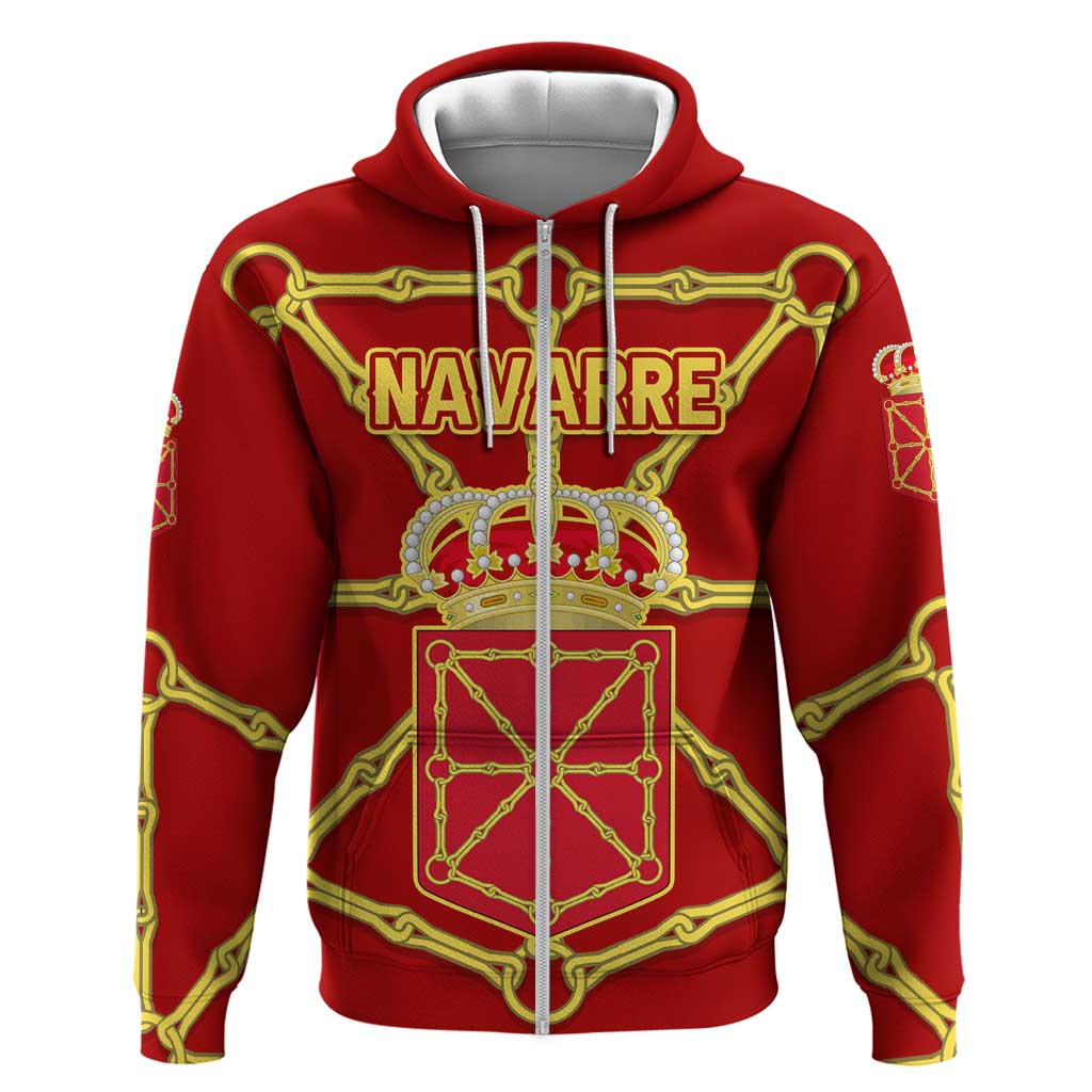 Navarre Flag Zip Hoodie Autonomous Community Of Spain