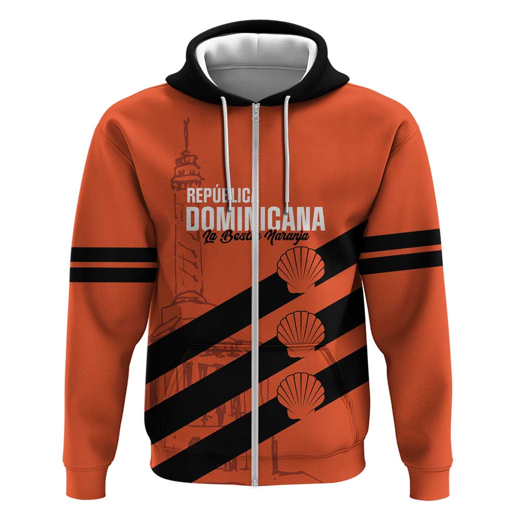 Cibao Dominican Republic Football Custom Zip Hoodie Vamos La Bestia Naranja