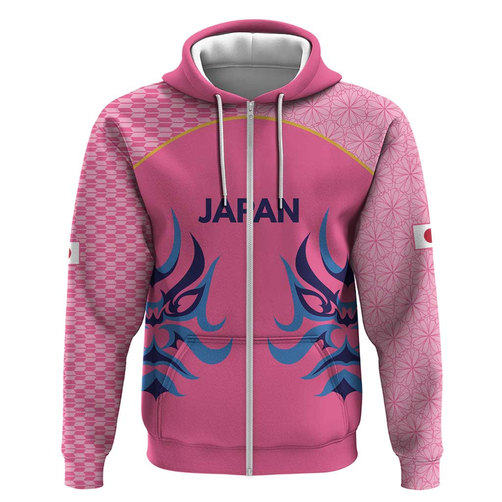 Twenty20 Japan Cricket Custom Zip Hoodie Retro Pink Version
