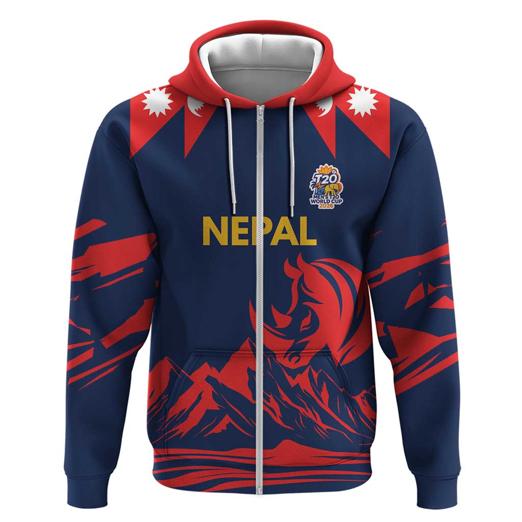 Custom Cricket Nepal East Asia-Pacific Zip Hoodie Nepal Rhinos Champions