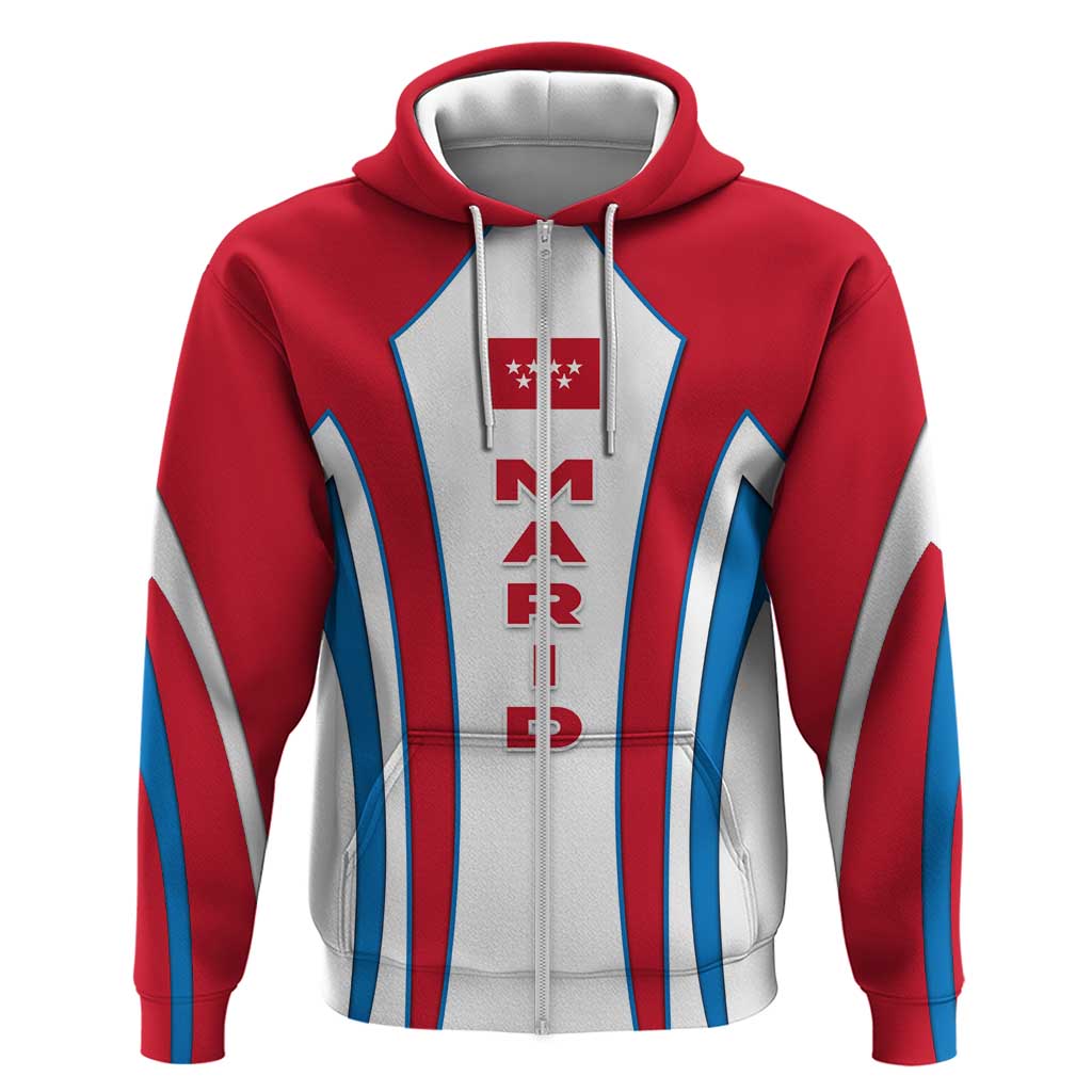 Madrid Flag Zip Hoodie Autonomous Community Of Spain