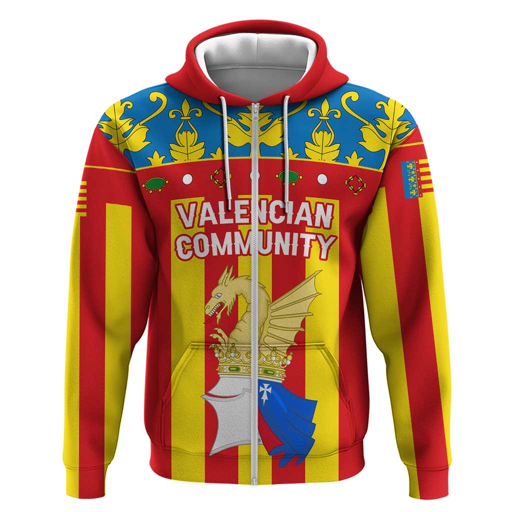 Valencian Community Flag Zip Hoodie Autonomous Community Of Spain