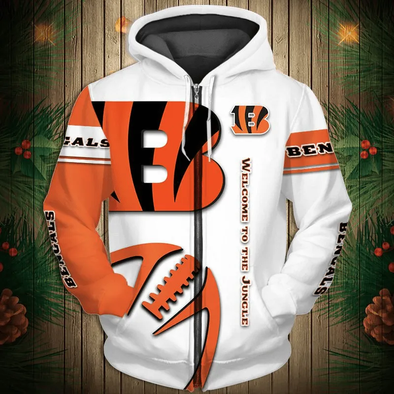 Cincinnati Bengals New 3D Graphic All Over Print Hoodie Zip Up Hoodie