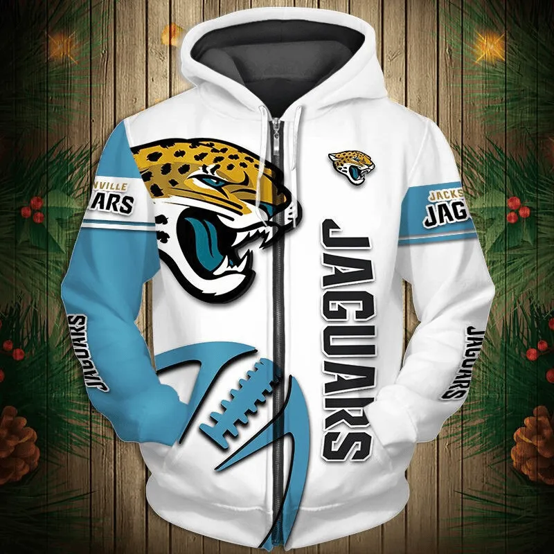 Jacksonville Jaguars New 3D Graphic All Over Print Hoodie Zip Up Hoodie