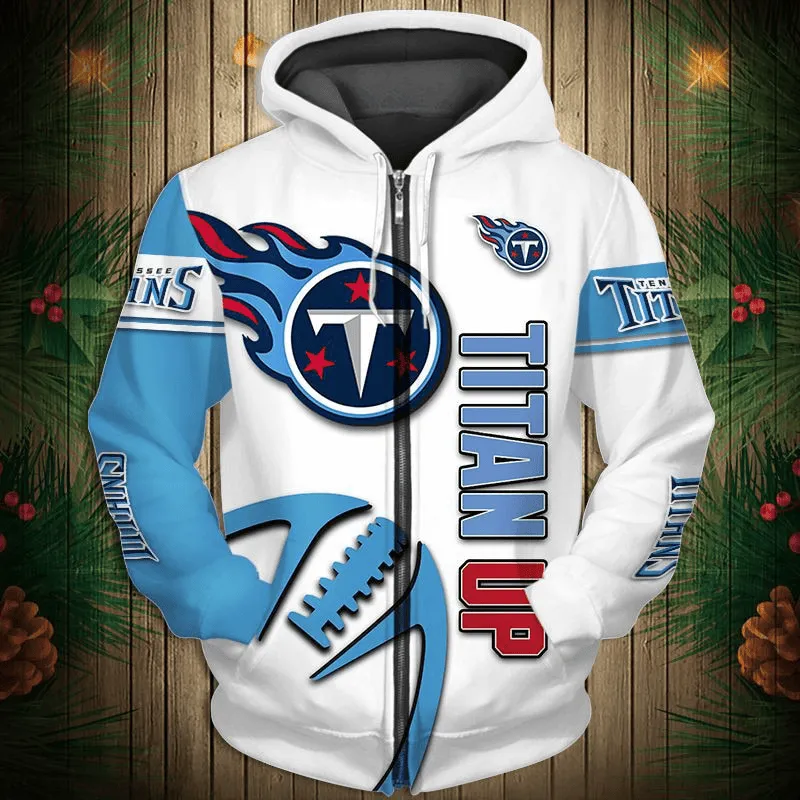 Tennessee Titans New 3D Graphic All Over Print Hoodie Zip Up Hoodie