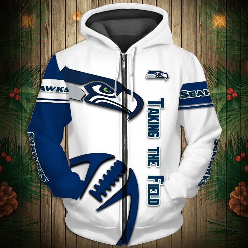 Seattle Seahawks New 3D Graphic All Over Print Hoodie Zip Up Hoodie