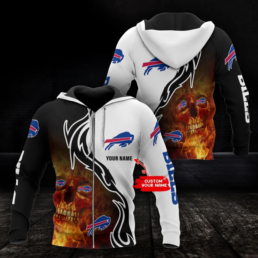 Buffalo Bills Personalized All Over Print Hoodie Zip Up Hoodie