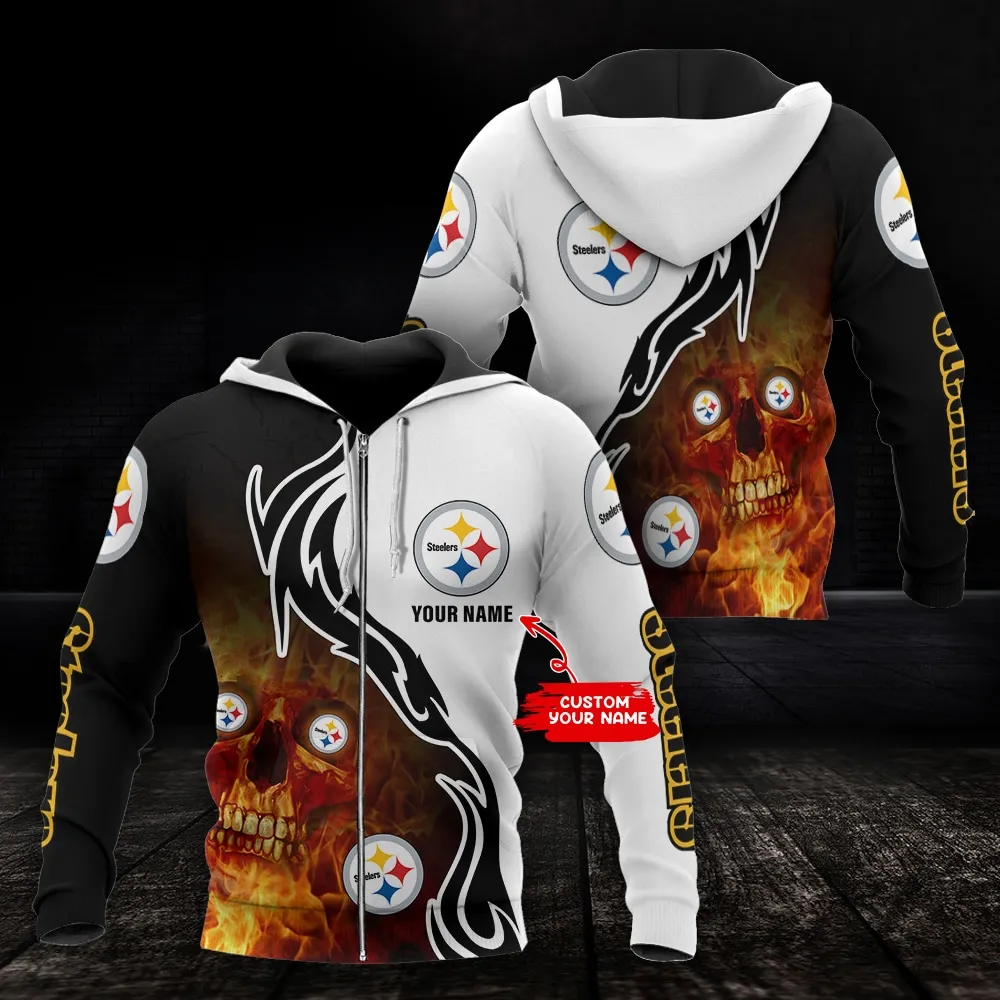 Pittsburgh Steelers Personalized All Over Print Hoodie Zip Up Hoodie For Sport Fans