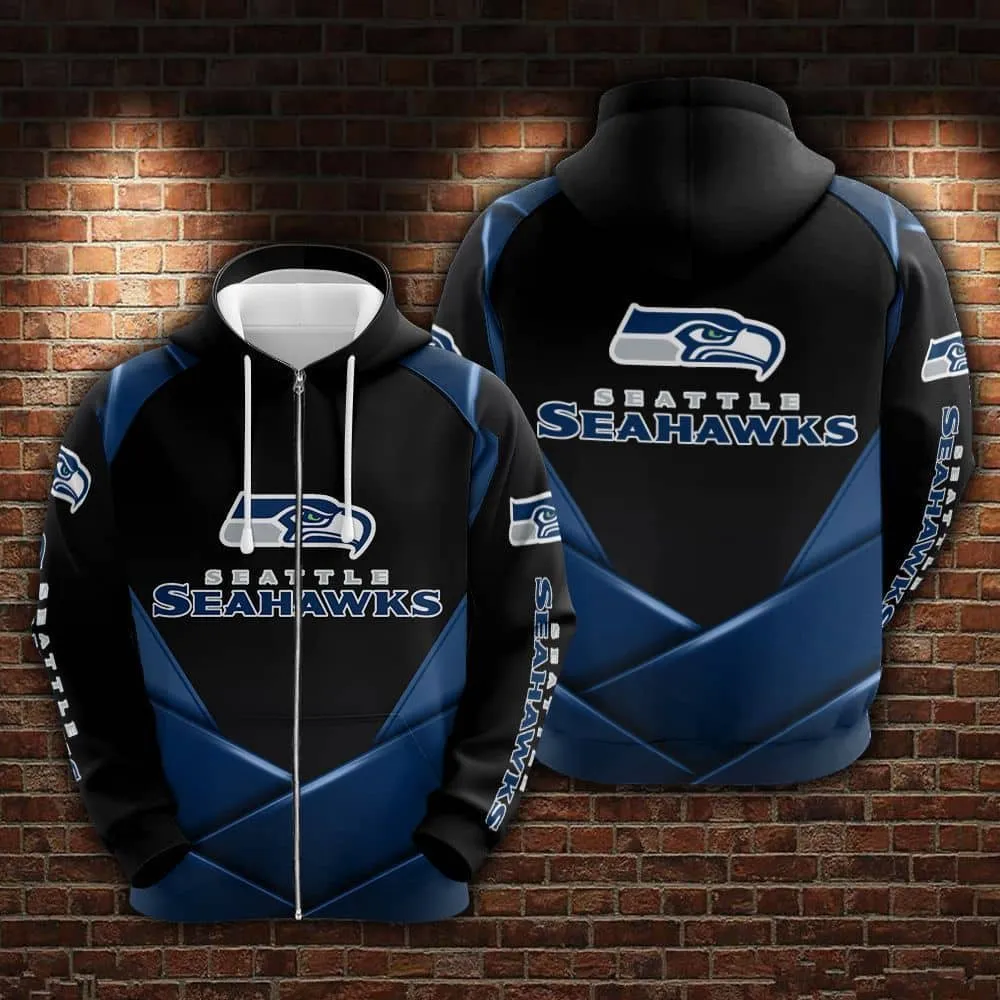 Seattle Seahawks Limited All Over Print Hoodie Full Zipper Hoodie For Sport Fan
