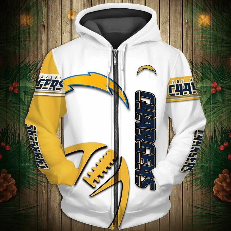 Los Angeles Chargers New 3D Graphic All Over Print Hoodie Zip Up Hoodie