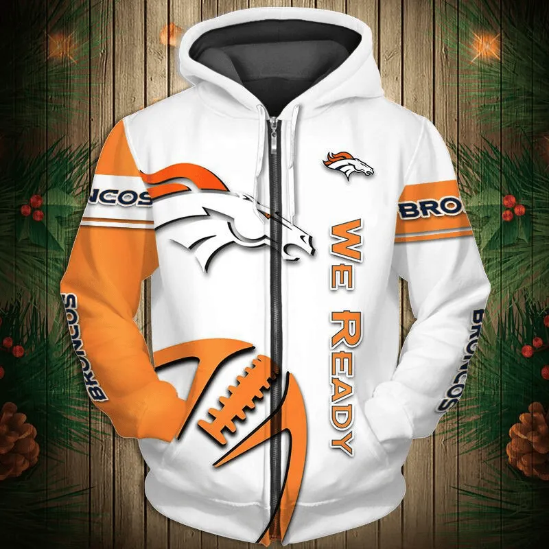 Denver Broncos New 3D Graphic All Over Print Hoodie Zip Up Hoodie