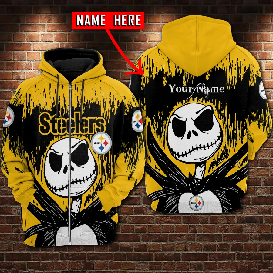 Pittsburgh Steelers Personalized All Over Print Hoodie Zip Up Hoodie