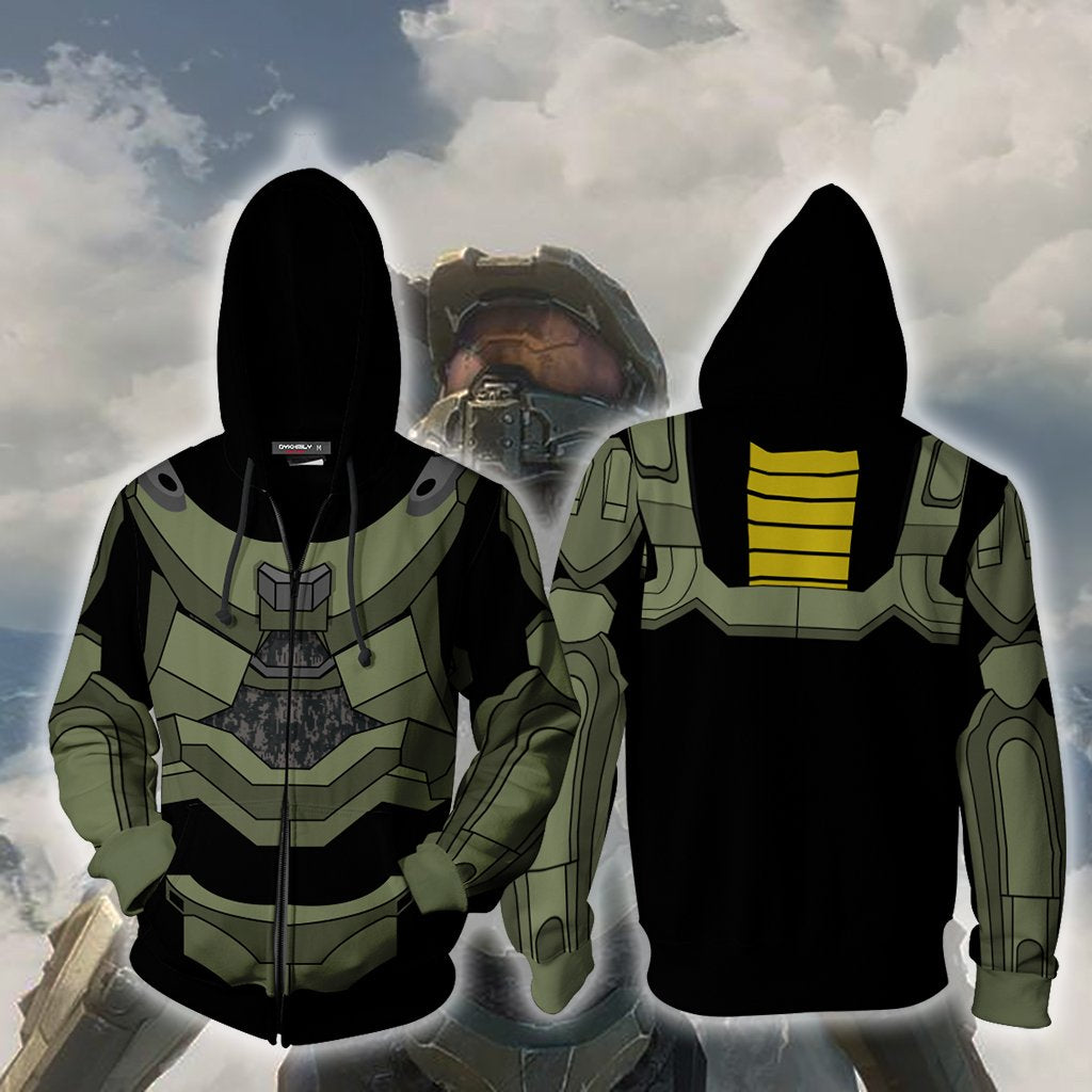 Halo Master Chief Cosplay Zip Up Hoodie Jacket