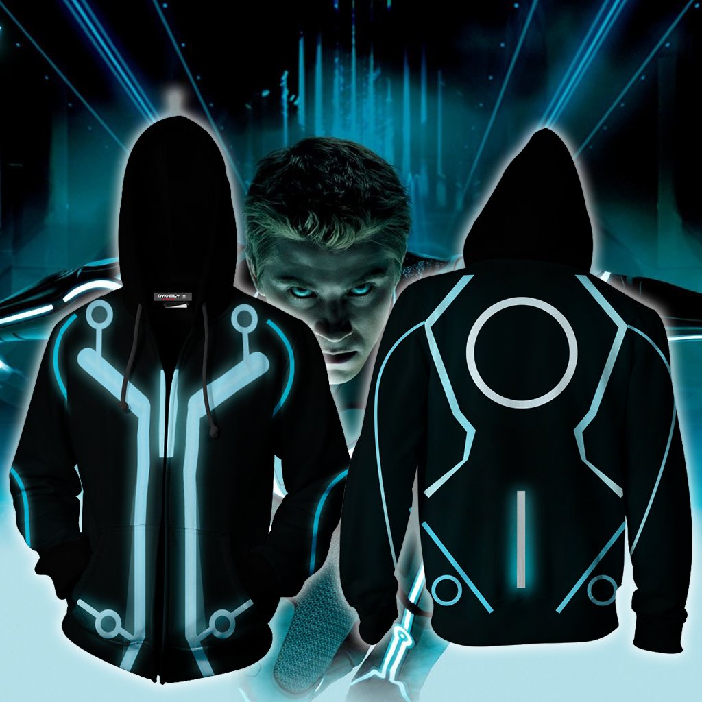 Tron Legacy Sam Flynn Cosplay Zip Up Hoodie Jacket