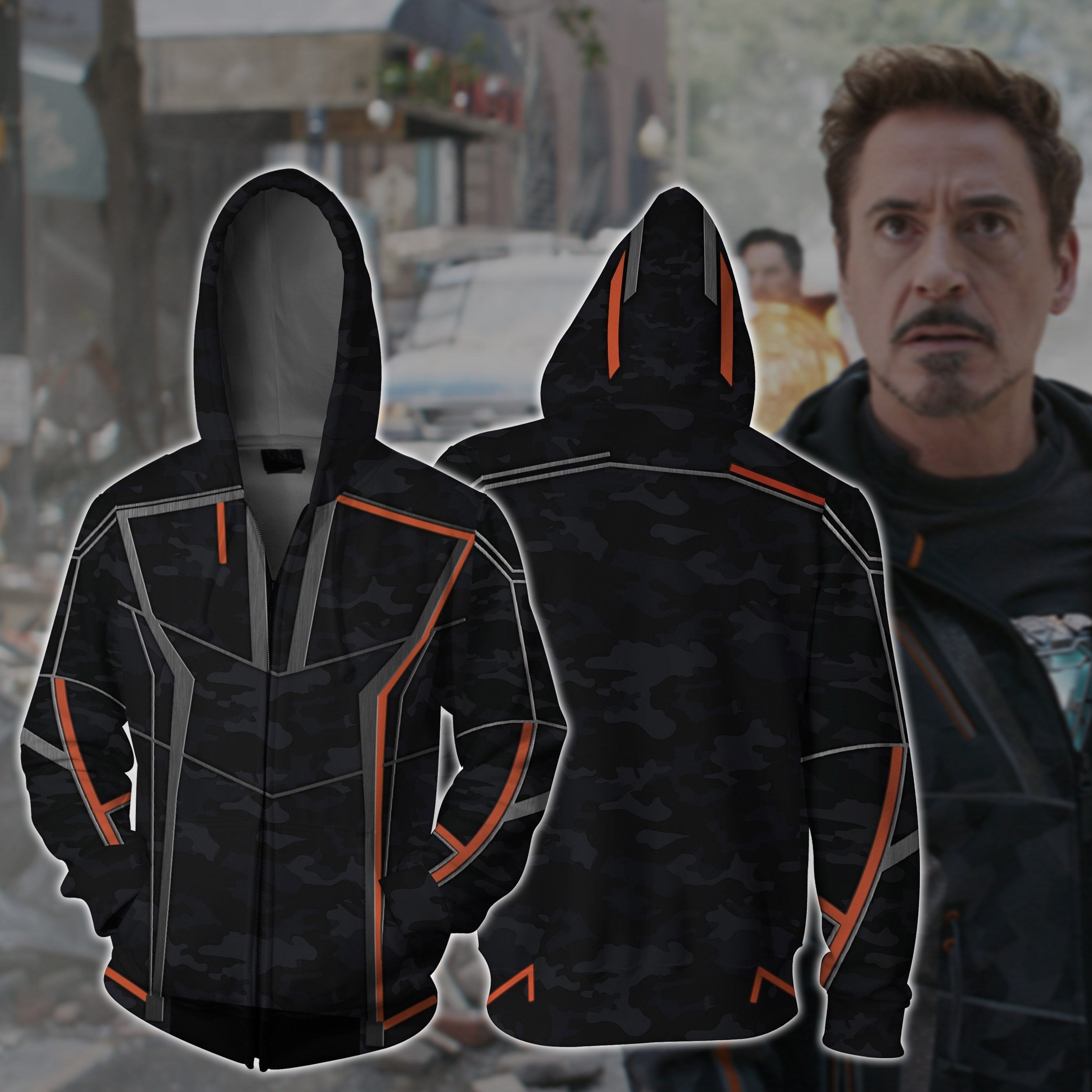 Iron Man Tony Stark Avengers Zip Up Hoodie