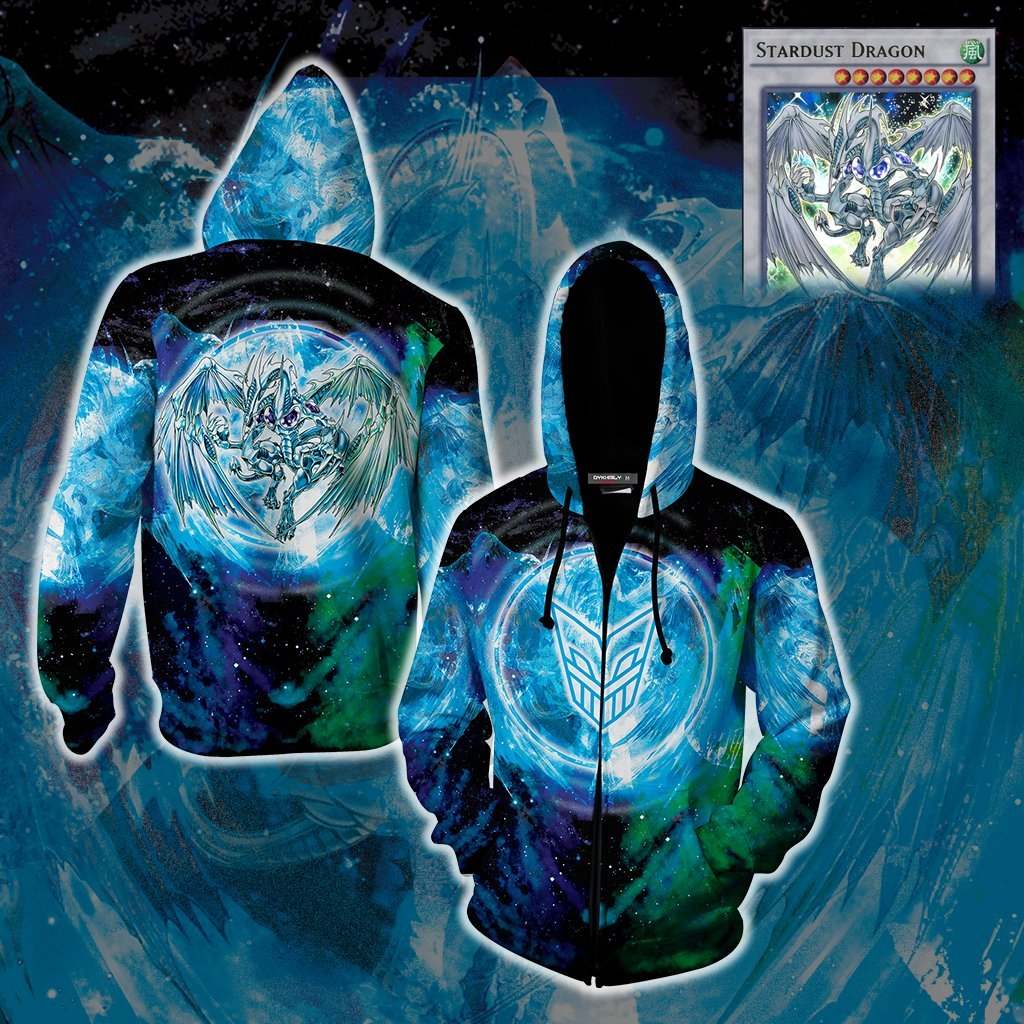 Yu-Gi-Oh Stardust Dragon 3D Zip Up Hoodie Jacket For Men Women