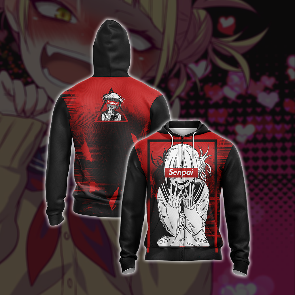 Japanese Girl Senpai Zip Hoodie Jacket For Men And Women