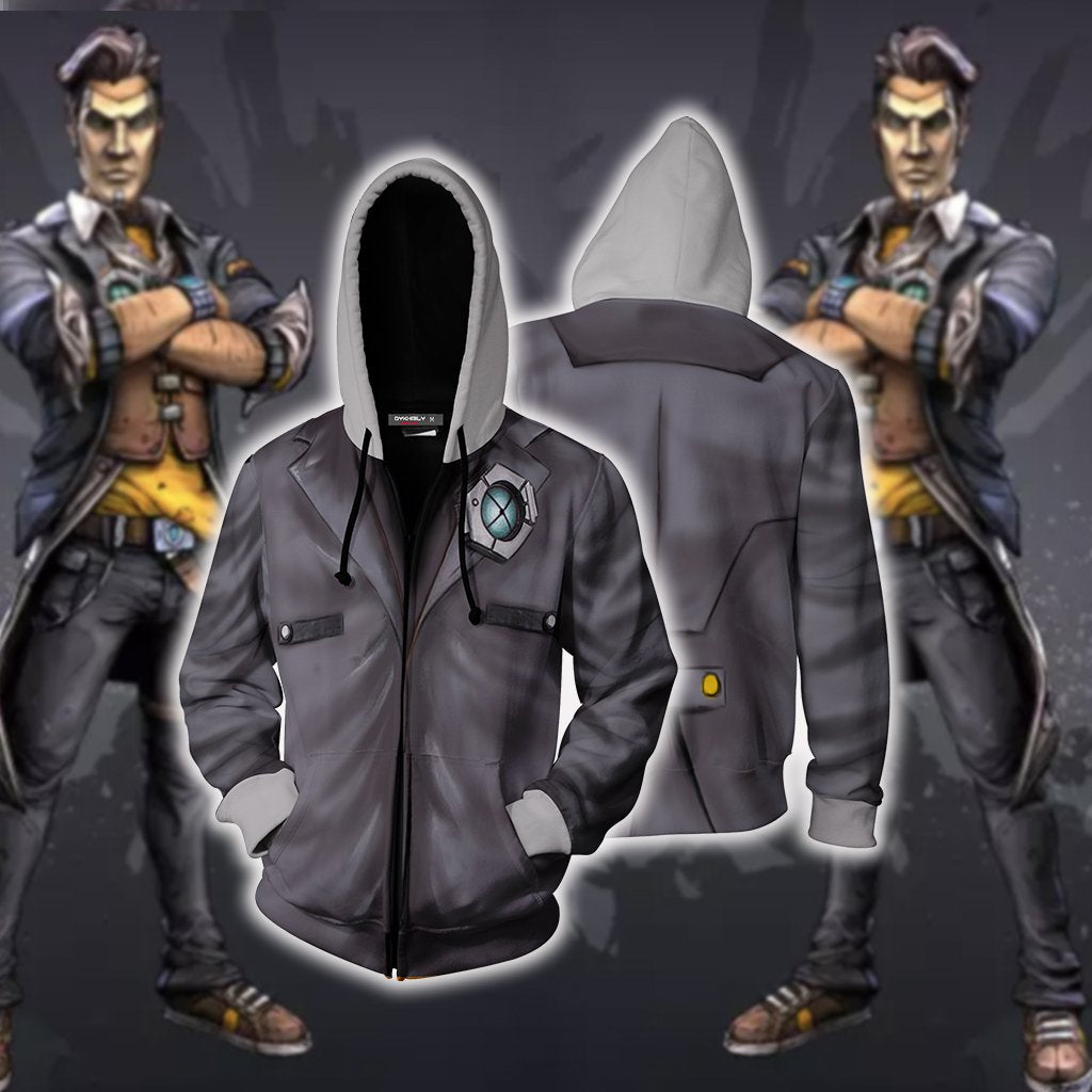 Borderlands Handsome Jack Cosplay Zip Up Hoodie Jacket