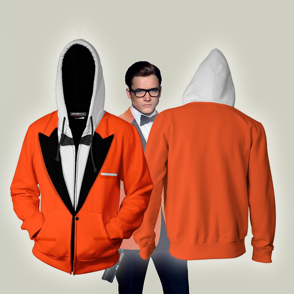 Kingsman The Golden Circle Eggsy Unwin Vest Cosplay Zip Up Hoodie Jacket