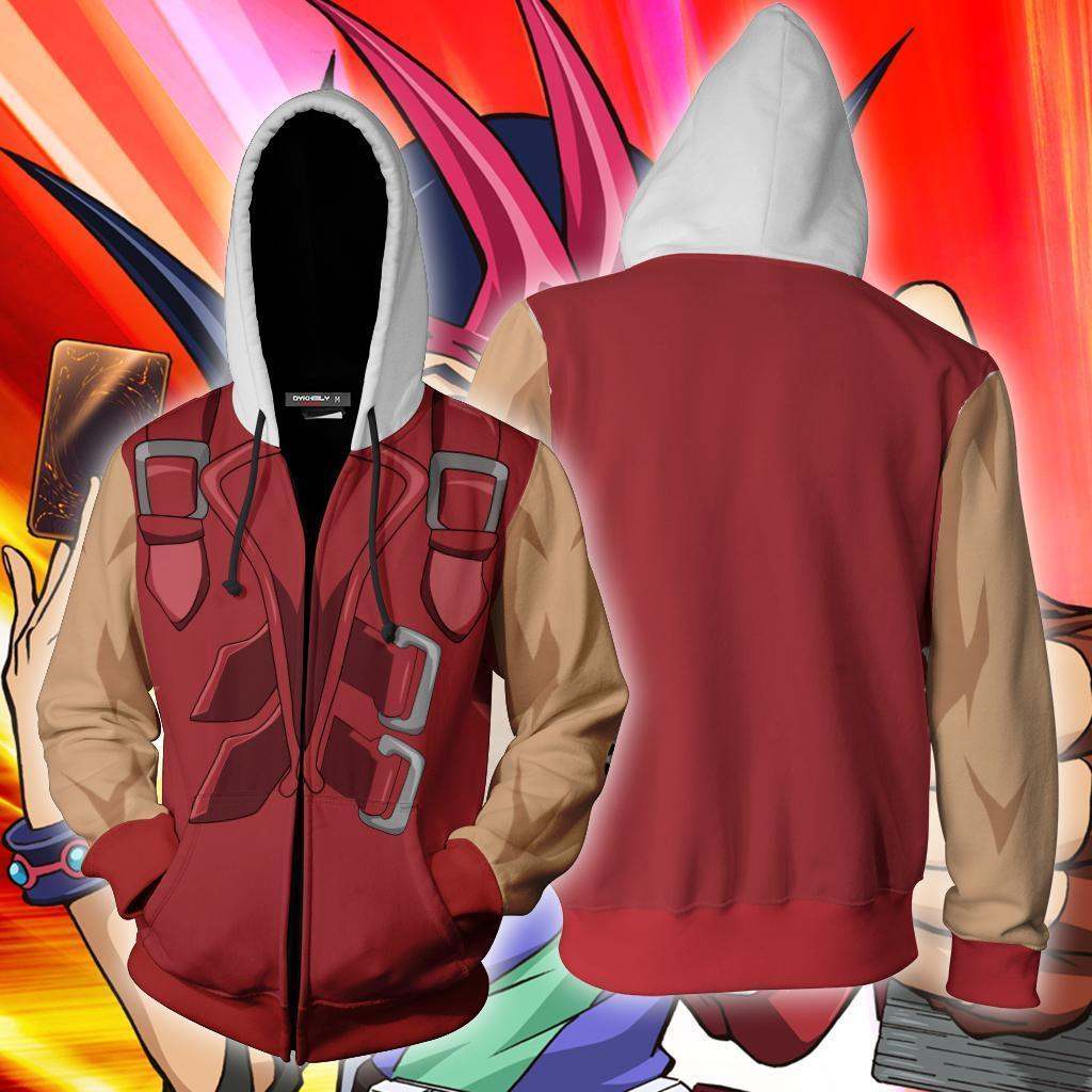 Yu-Gi-Oh Zexal Tsukumo Yuma Cosplay Zip Up Hoodie Jacket