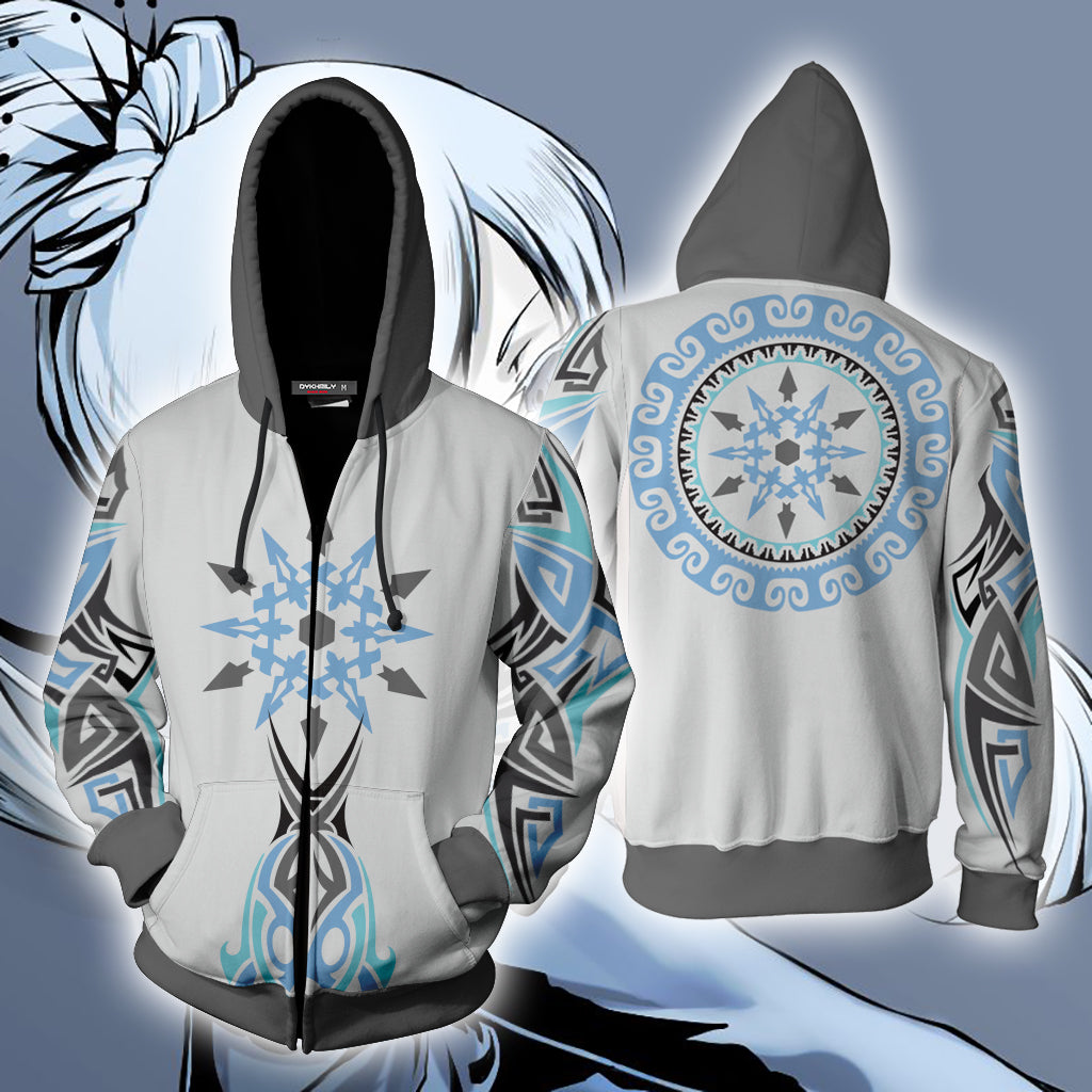 Rwby Weiss Schnee Symbol Zip Hoodie Jacket For Men And Women