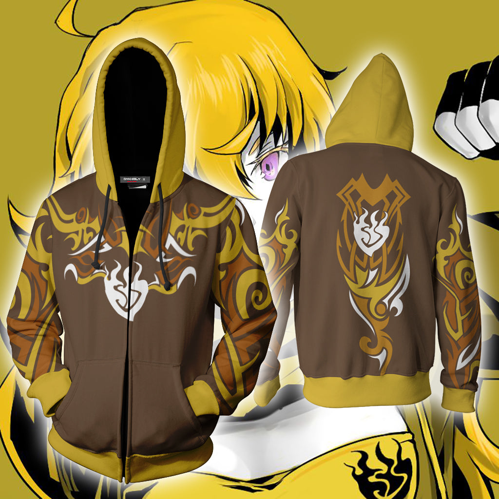Rwby Yang Xiao Long Symbol Zip Up Hoodie