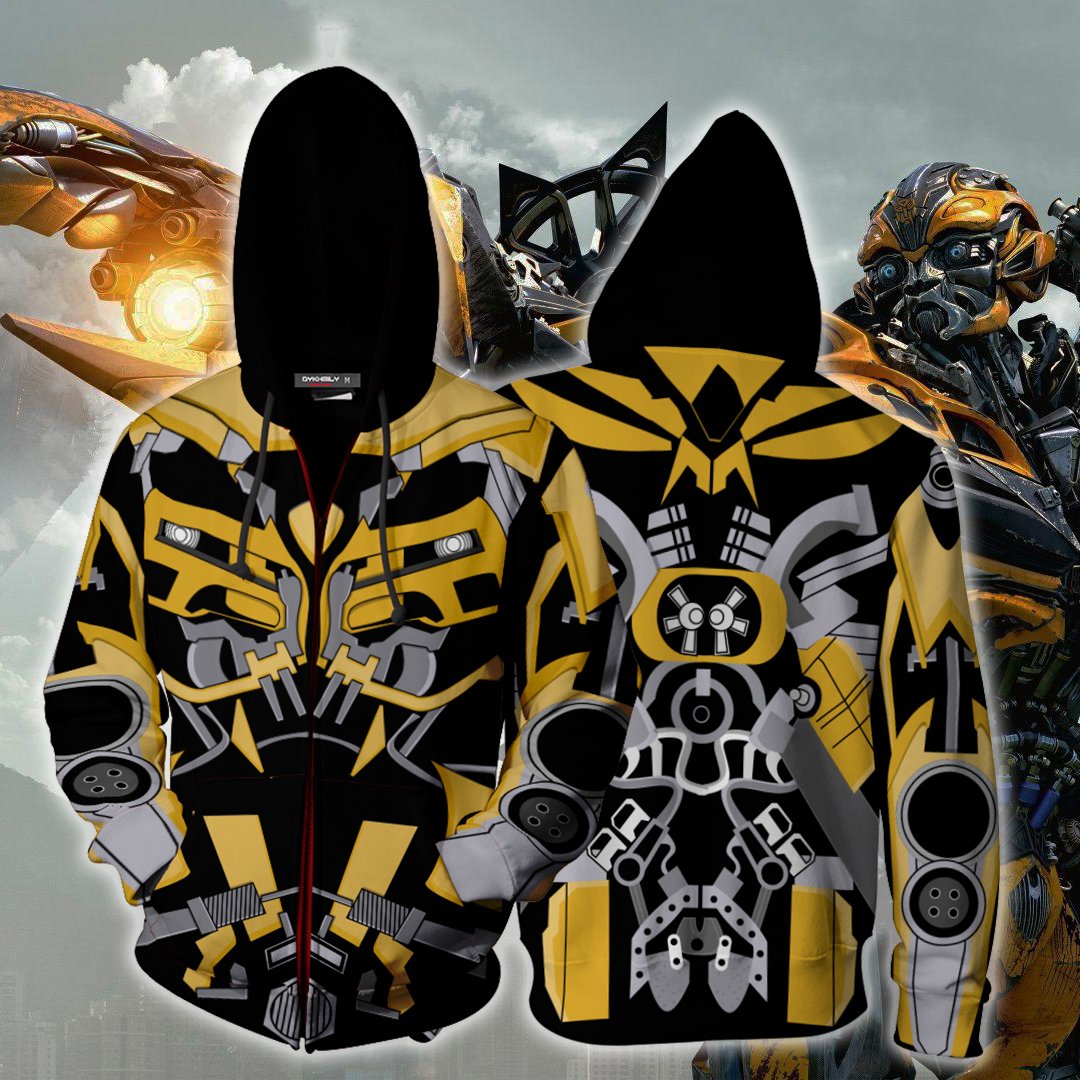 Transformers Bumblebee Cosplay Zip Up Hoodie Jacket