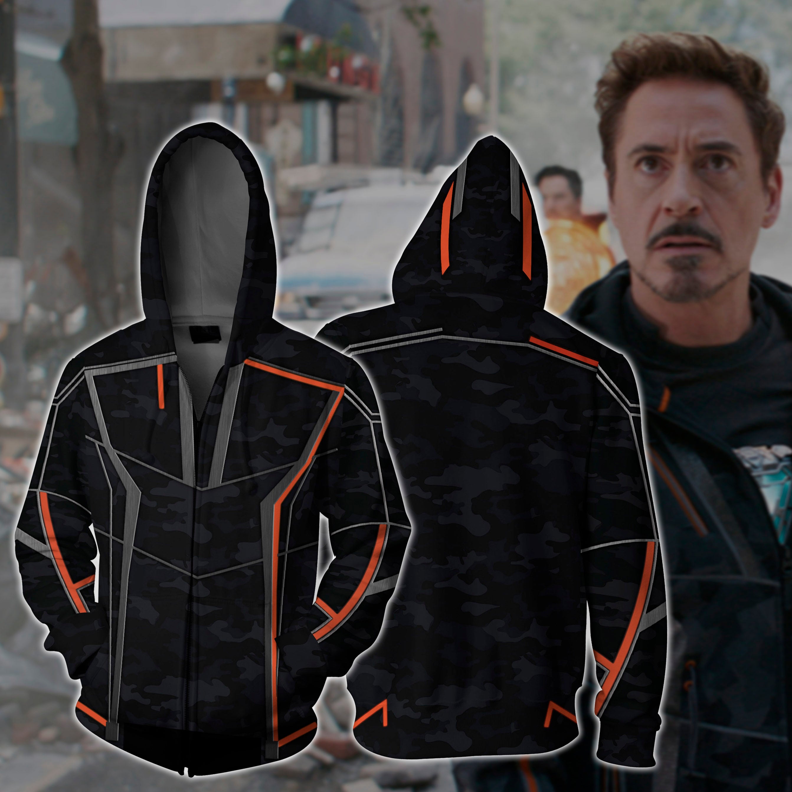 Iron Man Tony Stark Zip Hoodie Jacket For Men And Women