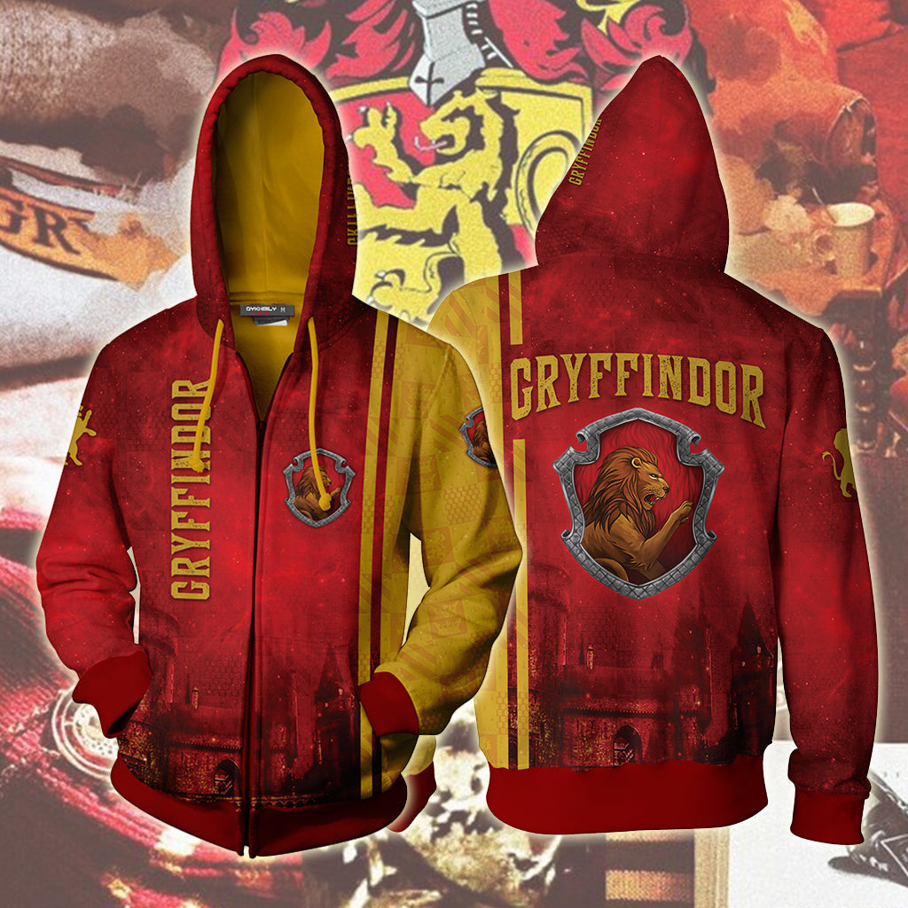 The Hogwarts Castle Gryffindor Harry Potter Zip Up Hoodie