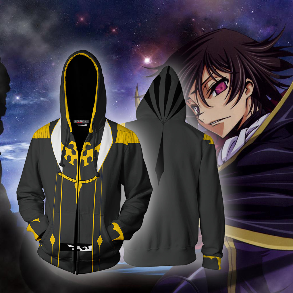 Code Geass Lelouch Lamperouge Cosplay Zip Up Hoodie Jacket
