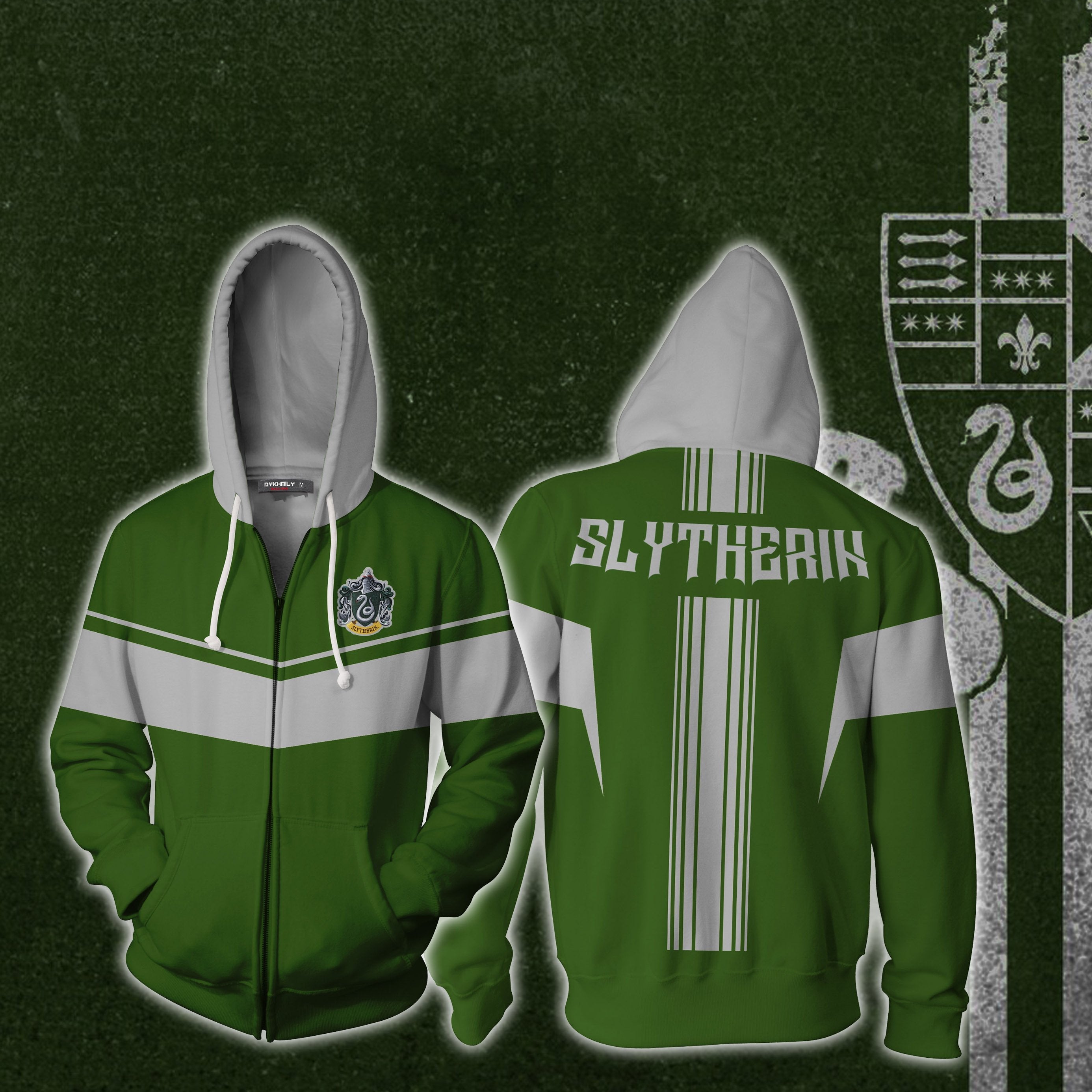 Slytherin Harry Potter Zip Up Hoodie Jacket For Men Women