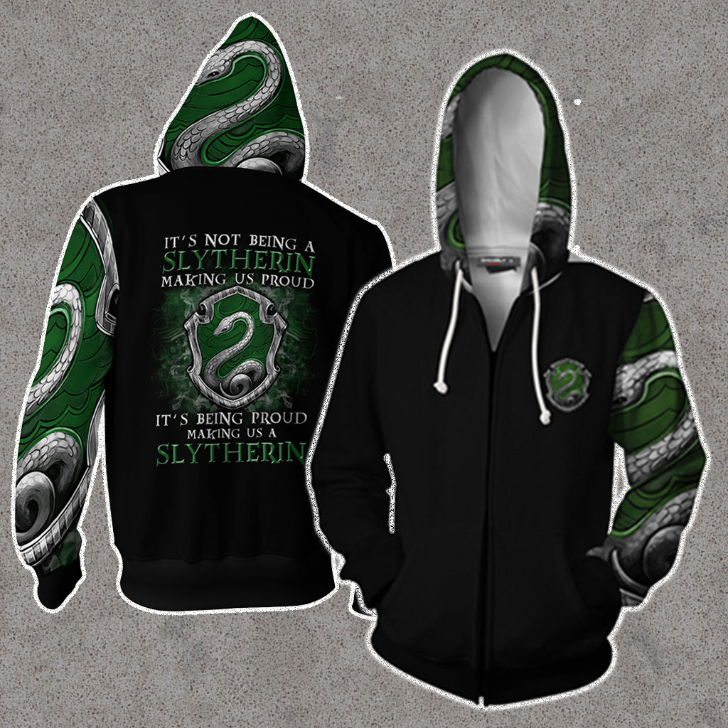 It'S Being Proud Making Us A Slytherin Harry Potter New Collection Zip Up Hoodie